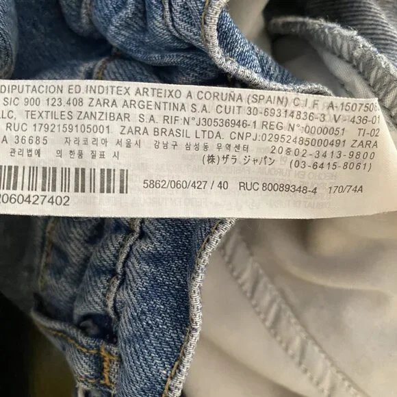 Zara Jeans Women's 8 Baggy Barrel High Waisted Ruffled Paperbag Elastic Waist - Picture 8 of 13